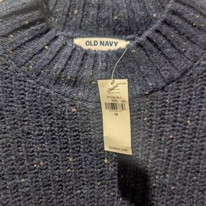 Old Navy Men's Speckled Navy Crewneck Sweater